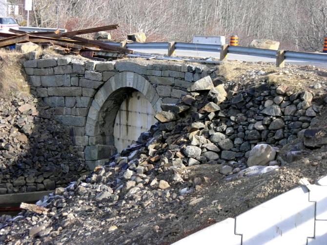 Clementsport: old Moose River bridge, now walled shut