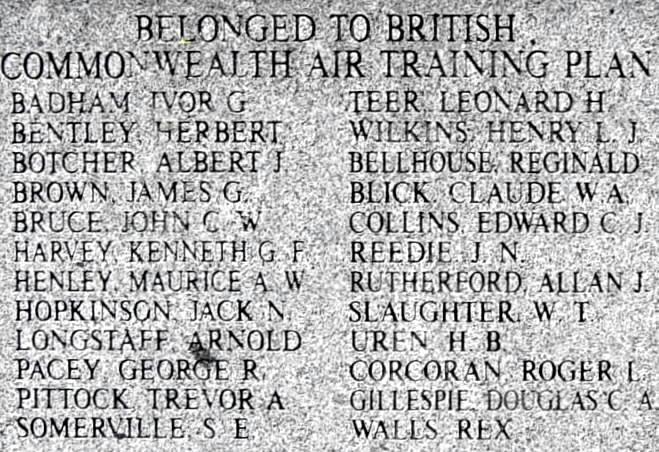 Commonwealth Air Training Plan memorial, south face