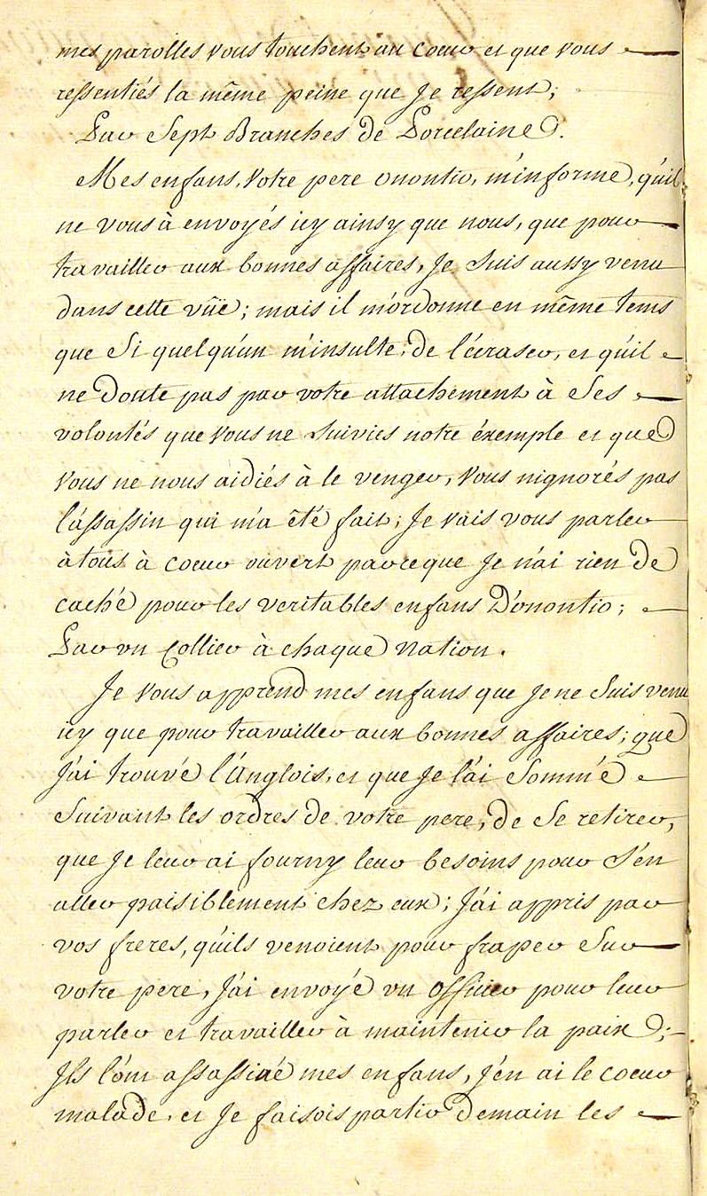 Seven Years War: Louis Coulon de Villiers, Journal 1754, page 52b, 1754