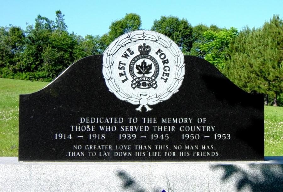East Bay, Nova Scotia: war memorial, front