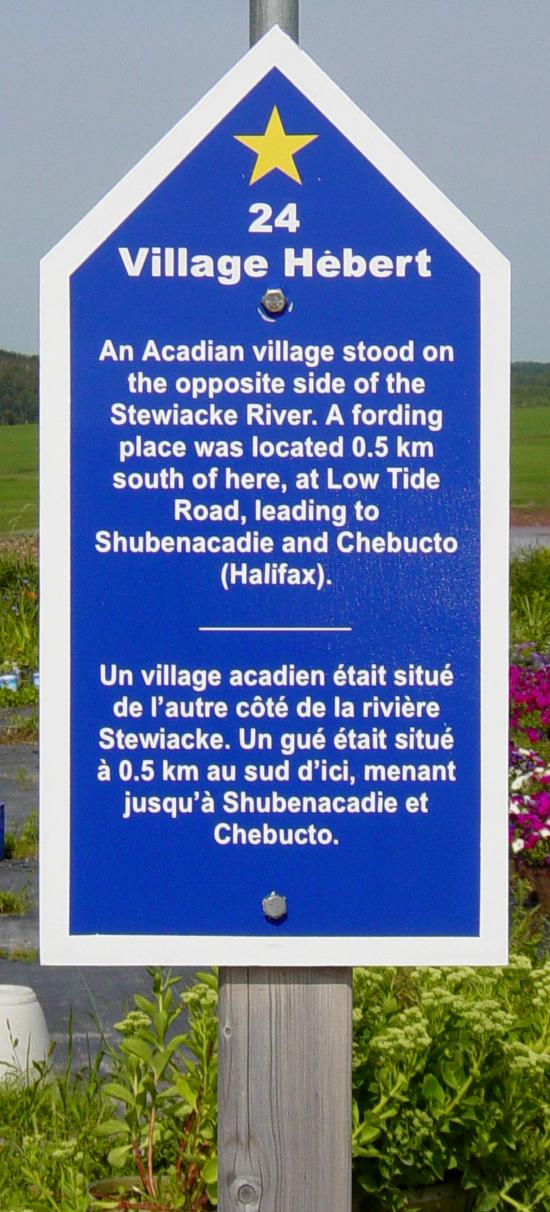 Colchester County: Acadian Heritage sign #24, Farmer Clem's Garden Center, Stewiacke