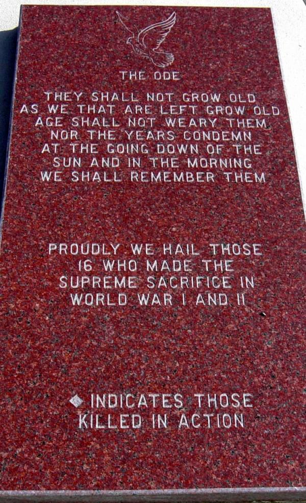 Port Greville war memorial
