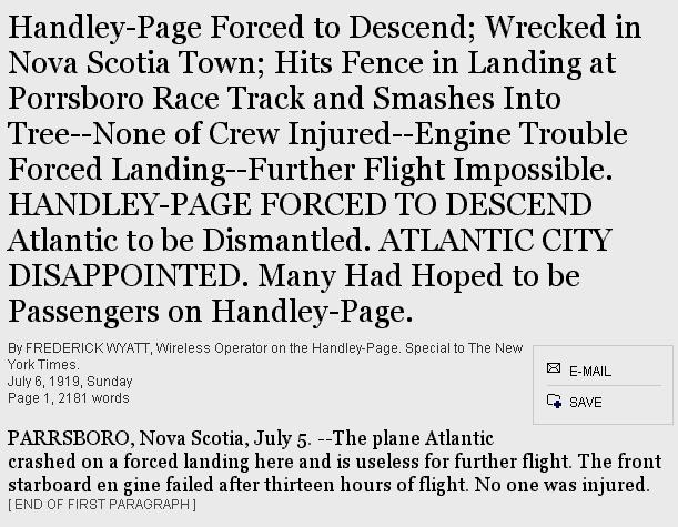 Clipping: New York Times, 6 July 1919