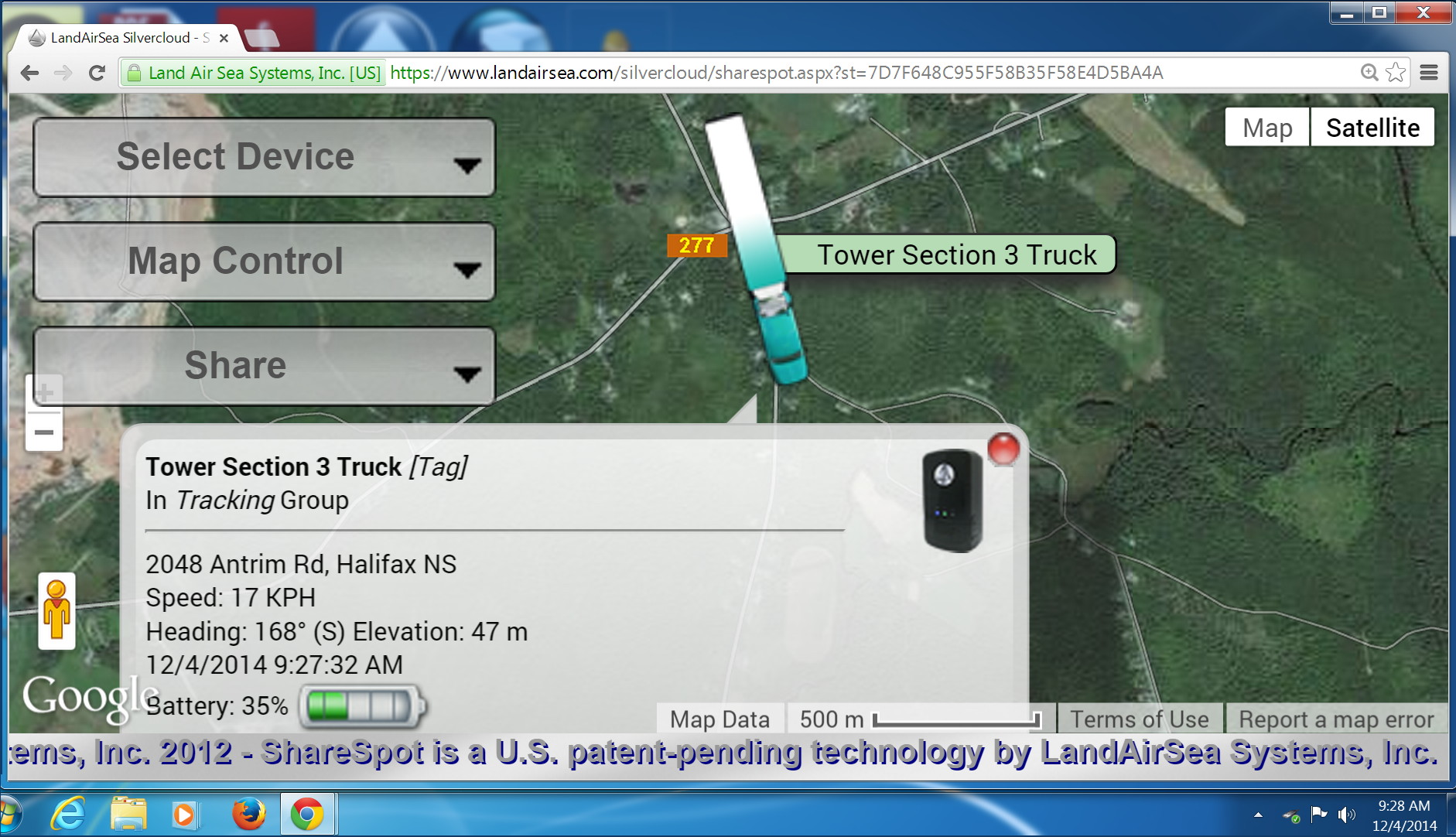 Silvercloud-Real-time-GPS-Tracking-LandAirSea-Systems-Inc-South-Canoe-2014dec04-0928h