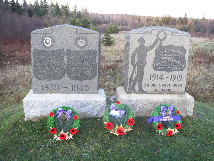 Nine Mile River, Nova Scotia: war memorial monument