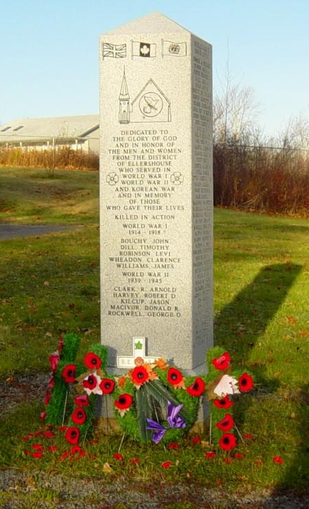 War memorial monument, Ellershouse: war memorial, after Rememberance Day 2005