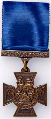 William Hall's Victoria Cross was worn on a blue ribbon, representing the Royal Navy