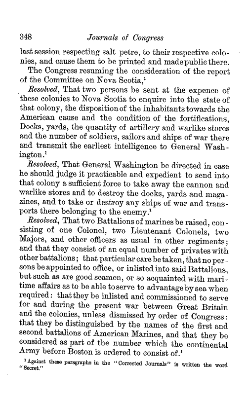 November 10th, 1775: Destroy the docks, yards and magazines in Nova Scotia