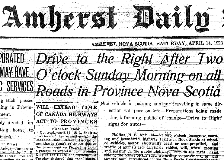 Nova Scotia: Now Drive to the Right