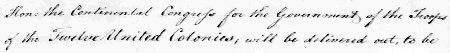 Extract from George Washington's General Orders, August 9th, 1775