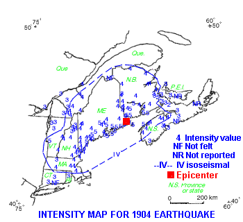 1904 earthquake map