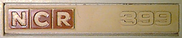 NCR 399 computer: nameplate