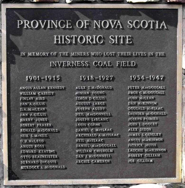 Inverness: coal miners monument
