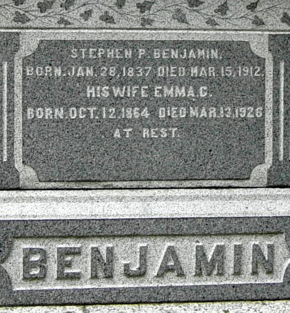 S.P. Benjamin tombstone, Wolfville
