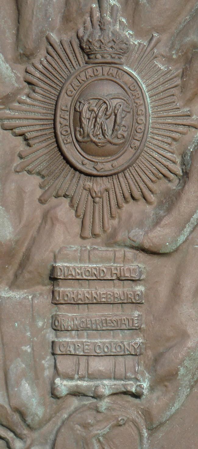 Nova Scotia: Harold Borden monument, west plaque detail, upper left
