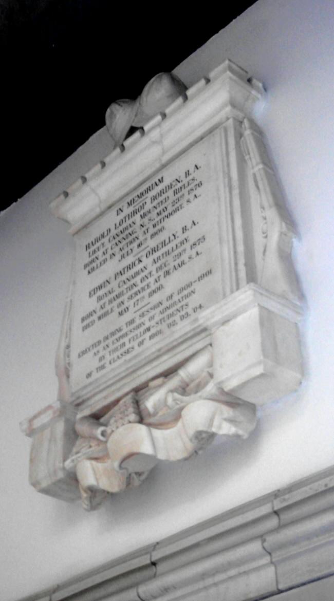 Memorial plaque, McGill University, Montreal