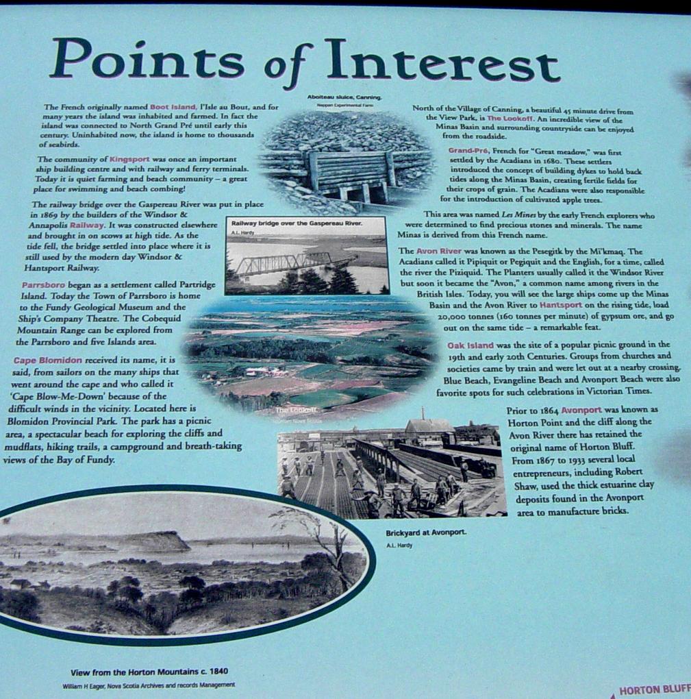 Nova Scotia, Avonport: Veterans Memorial View Park interpretative panels