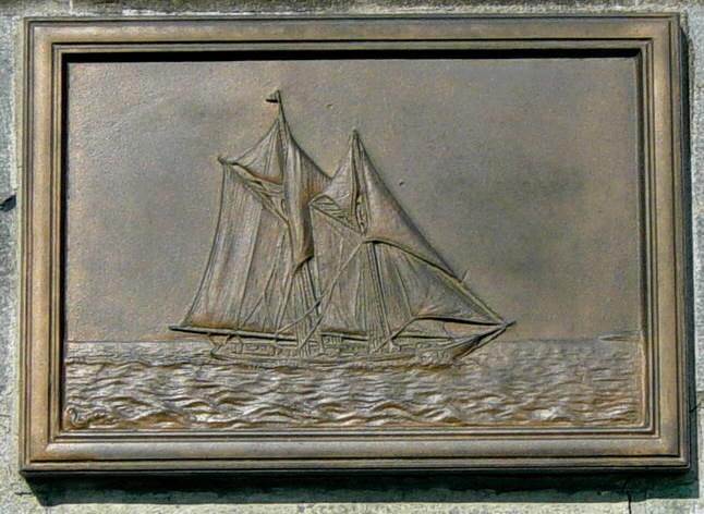 Nova Scotia, Lunenburg: Schooner Bluenose plaque