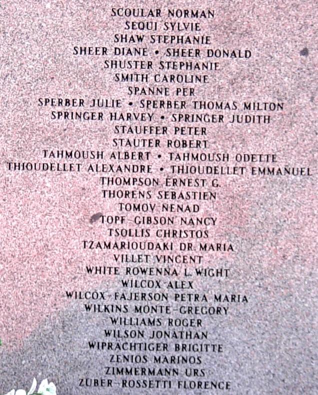 Panel seven: Swissair Flight 111 memorial, Bayswater