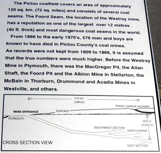 New Glasgow: Westray Miners Memorial, interpretative panel 3