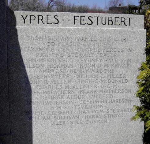 Westville: war memorial front, north panel