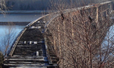 Dominion Atlantic Railway: Sissiboo River Bridge, Weymouth, Digby County, Nova Scotia, 30 Nov 2010