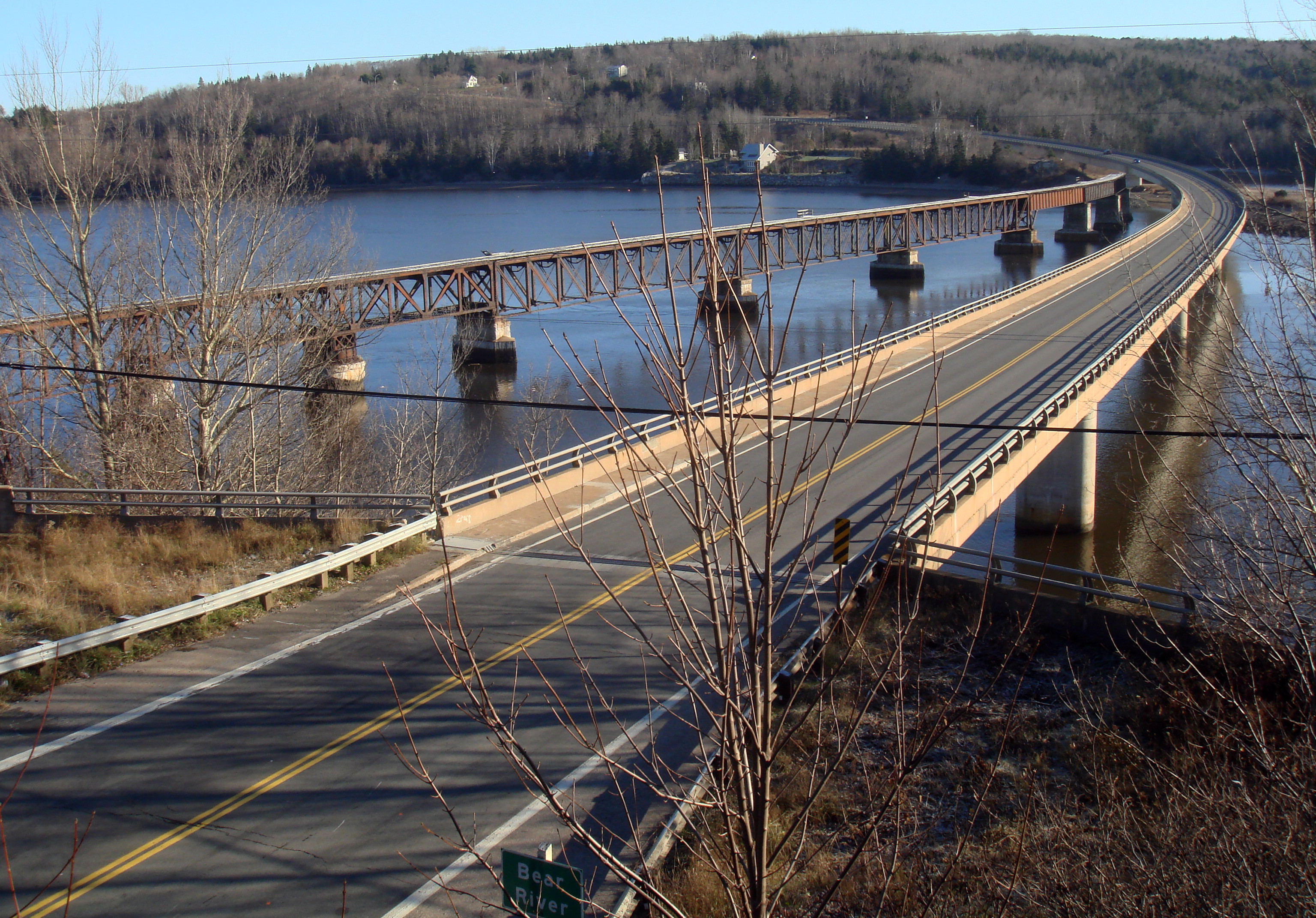 Dominion Atlantic Railway: Bear River Bridge, Digby County, Nova Scotia, 22 Nov 2011