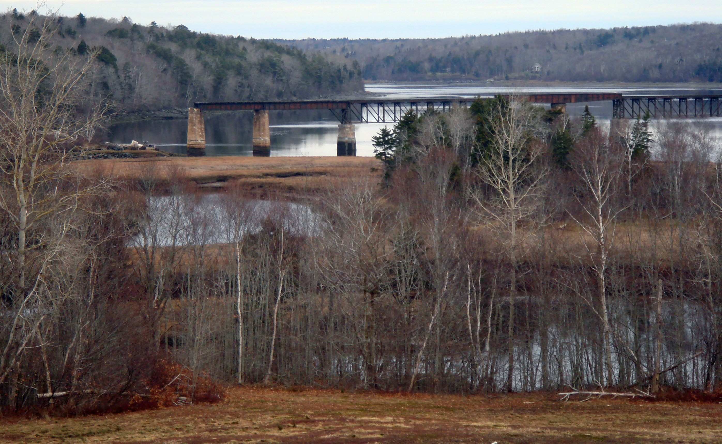 Dominion Atlantic Railway: Sissiboo River Bridge, Digby County, Nova Scotia, 29 Nov 2011