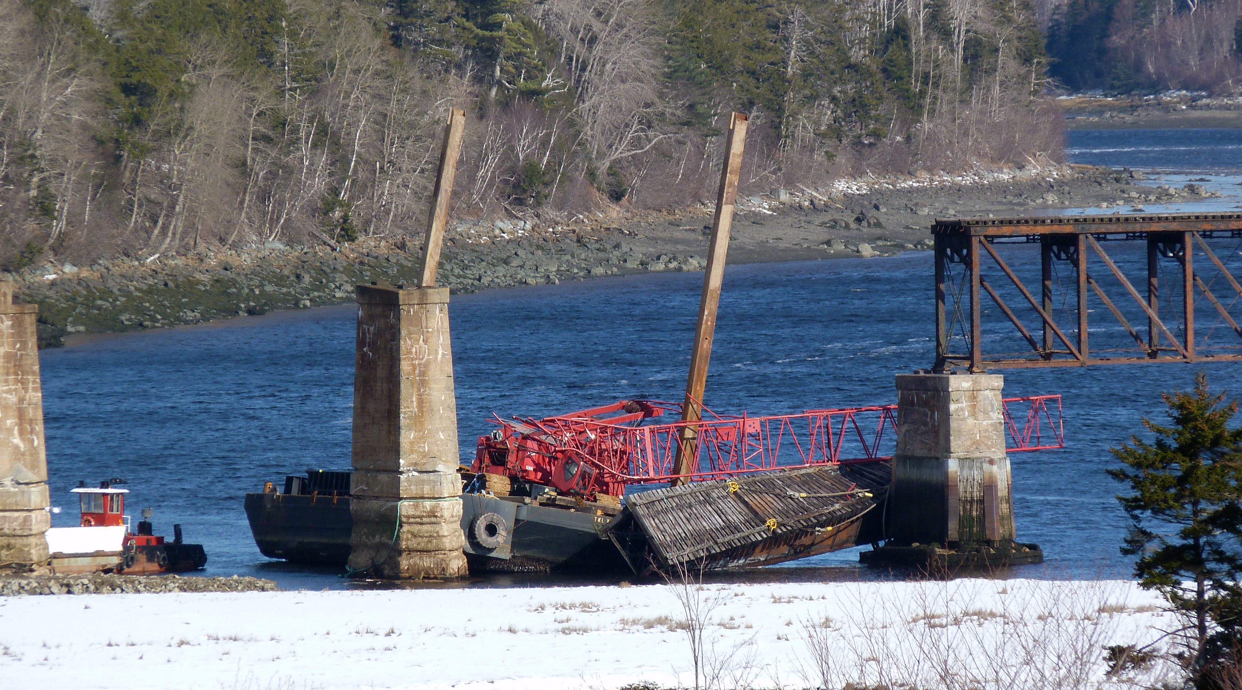Dominion Atlantic Railway: Sissiboo River Bridge, Weymouth, Digby County, Nova Scotia, 03 Feb 2012