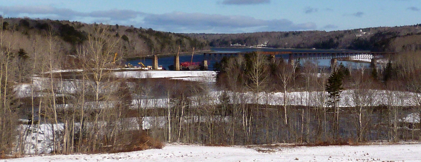 Dominion Atlantic Railway: Sissiboo River Bridge, Weymouth, Digby County, Nova Scotia, 03 Feb 2012