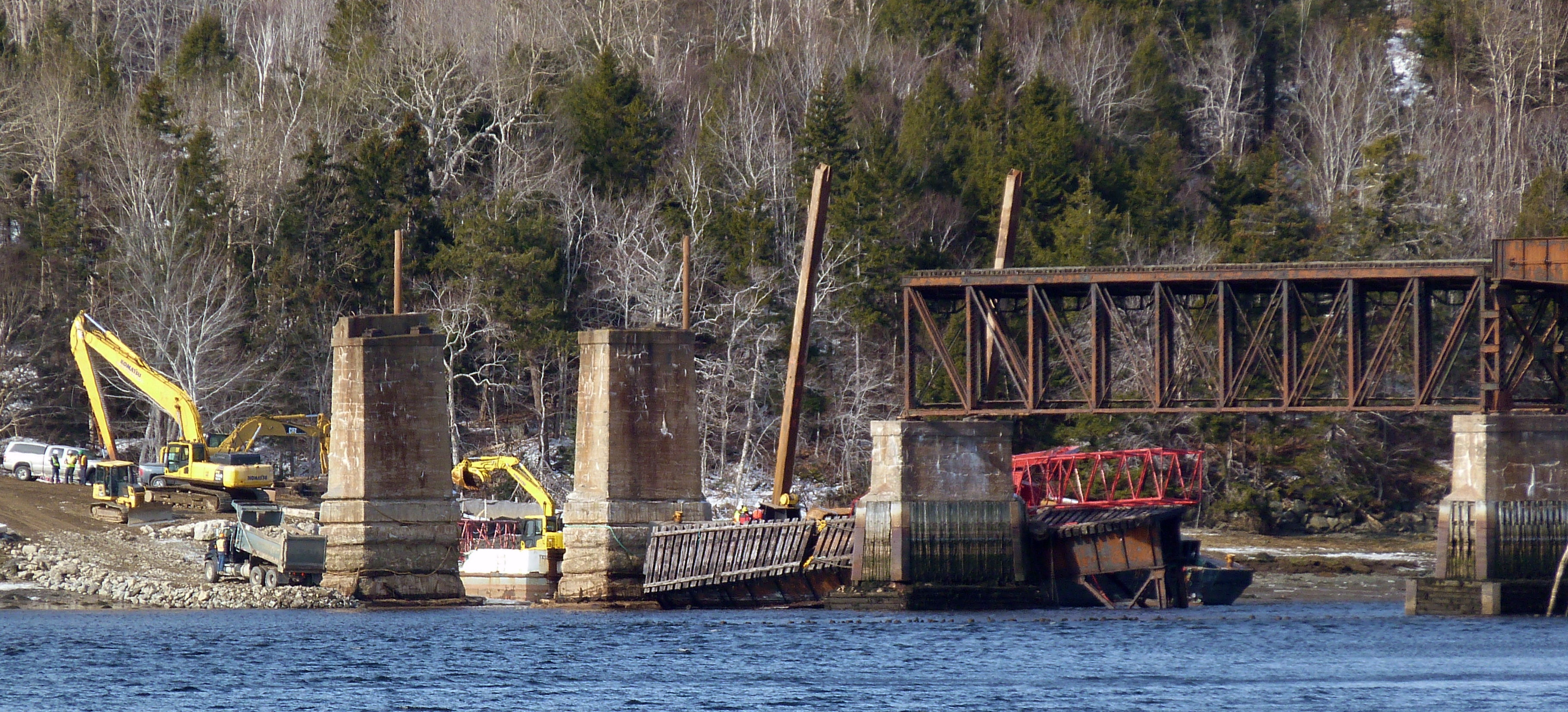 Dominion Atlantic Railway: Sissiboo River Bridge, Weymouth, Digby County, Nova Scotia, 03 Feb 2012