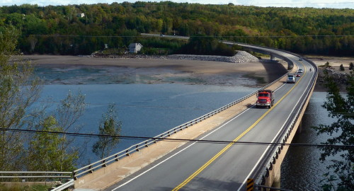 Dominion Atlantic Railway: former location of the Bear River Bridge, Digby County, Nova Scotia, 24 Sep 2012