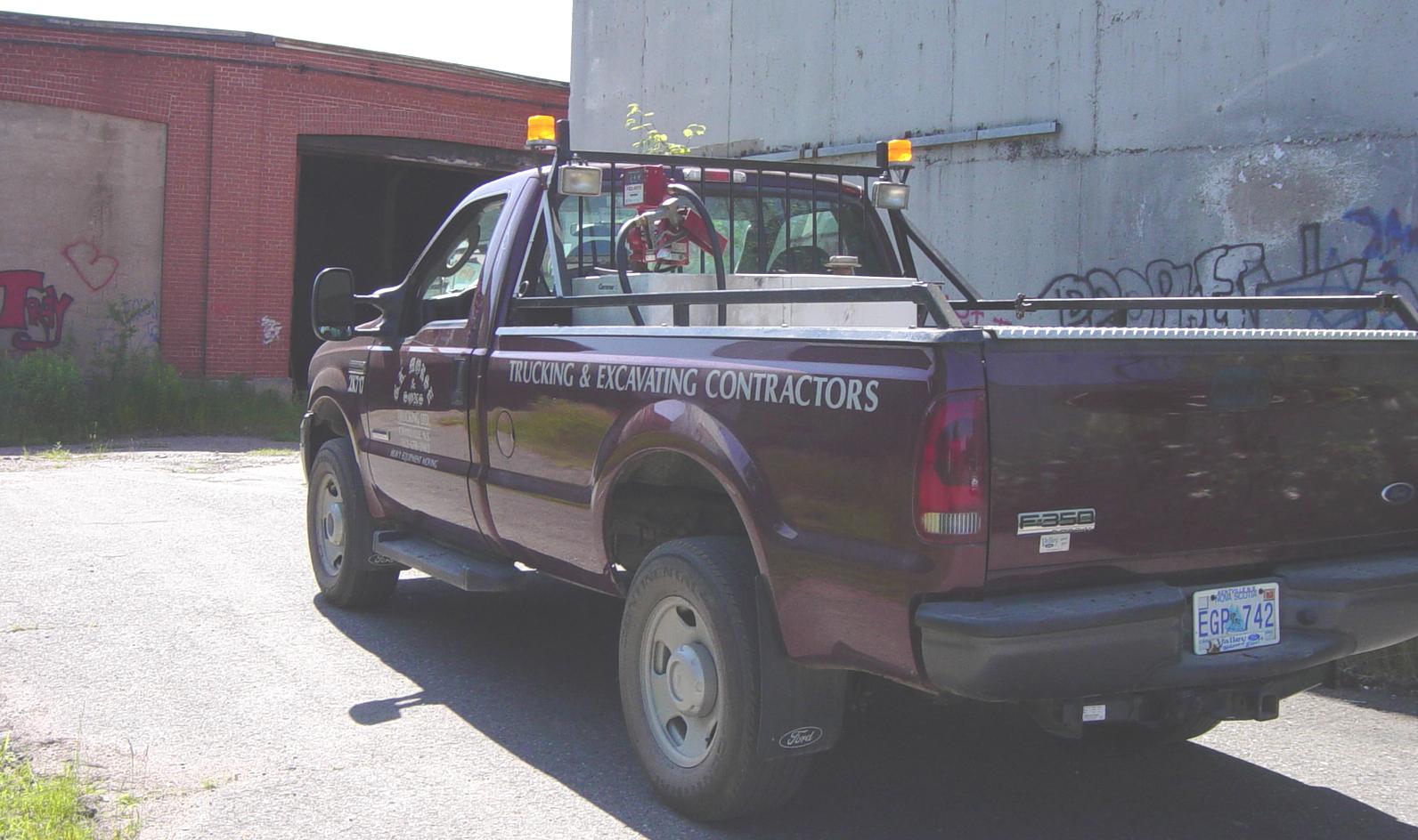 Nova Scotia: G.K. Morse company truck at the back of the Kentville Roundhouse, 4 July 2007