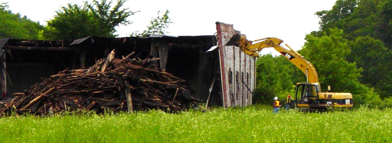 Demolition of the Railway Roundhouse at Kentville, Nova Scotia