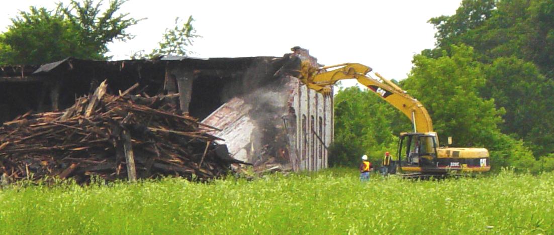 Demolition of the Railway Roundhouse at Kentville, Nova Scotia