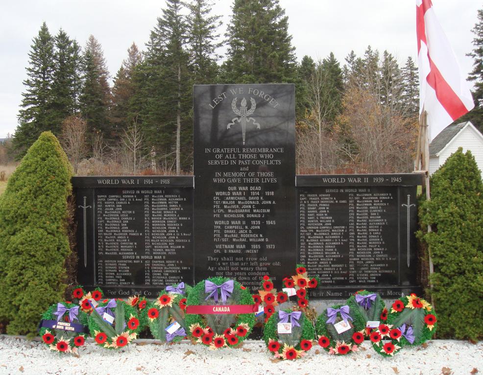 Middle River, Nova Scotia: war memorial monument